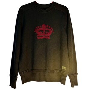 OOBE BRAND Crewneck Pullover Sweater 100% Wool Black Sz Medium
